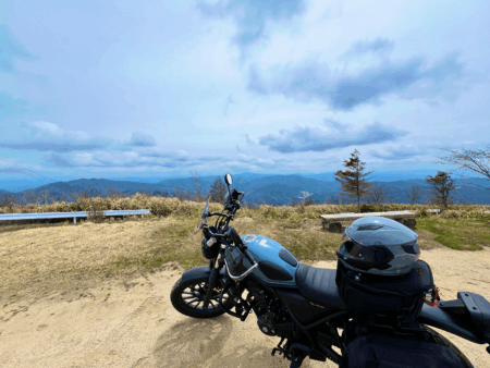 CL250と長野県春ツーリングの極楽峠パノラマパーク