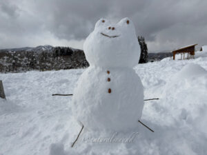 カエル雪だるま